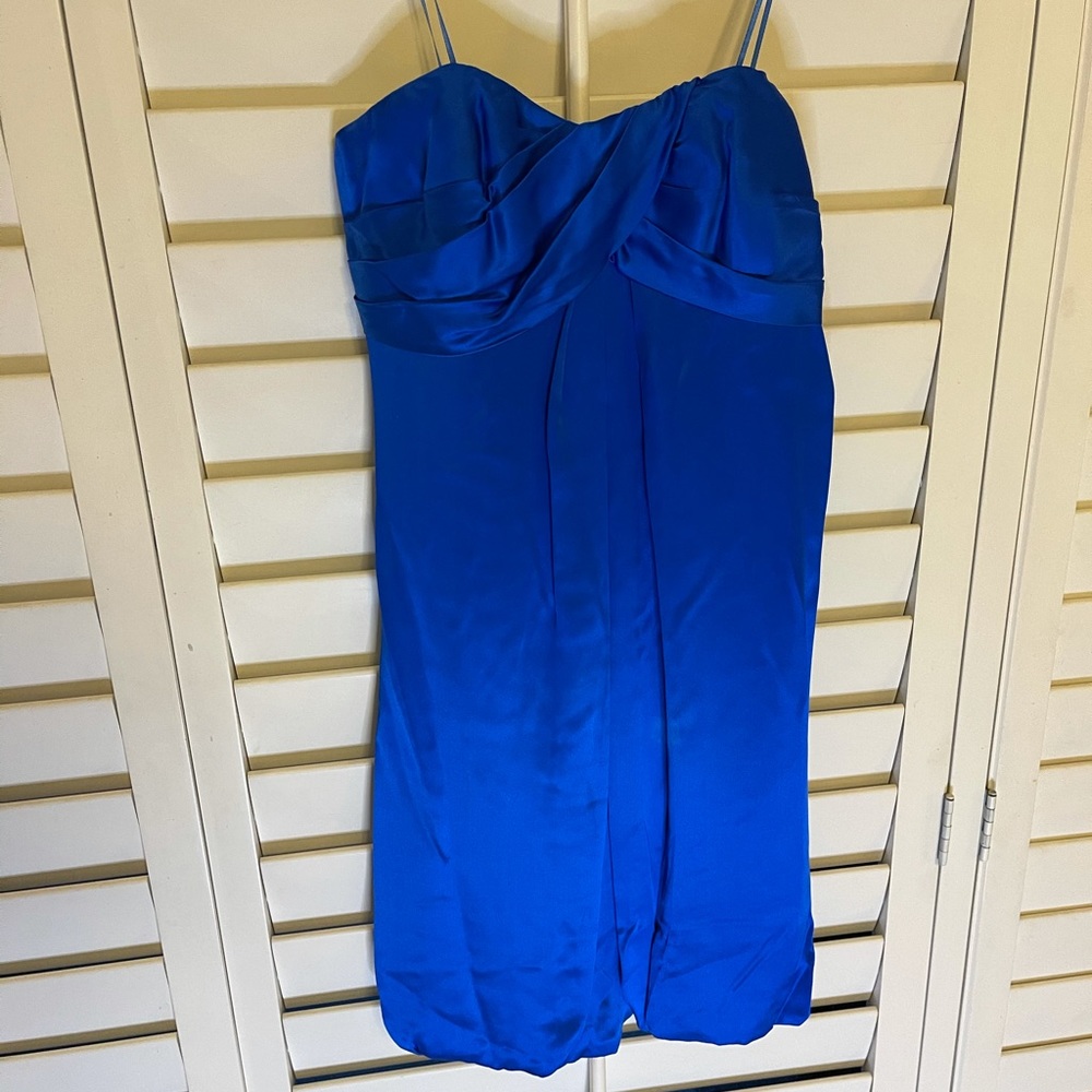 Royal Blue Cache Strapless Cocktail Dress